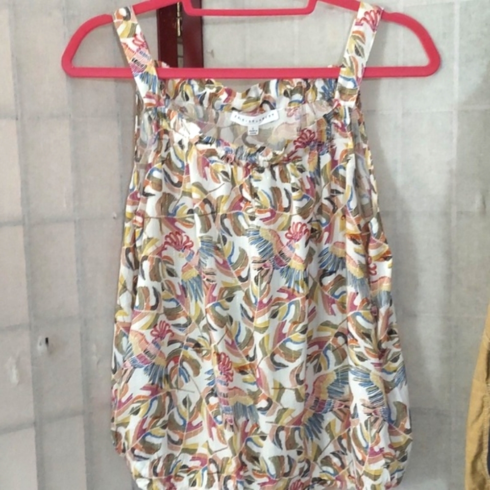 Jane & Delancey  Lightweight Subtle Gold Metallic Stitch Tank Top